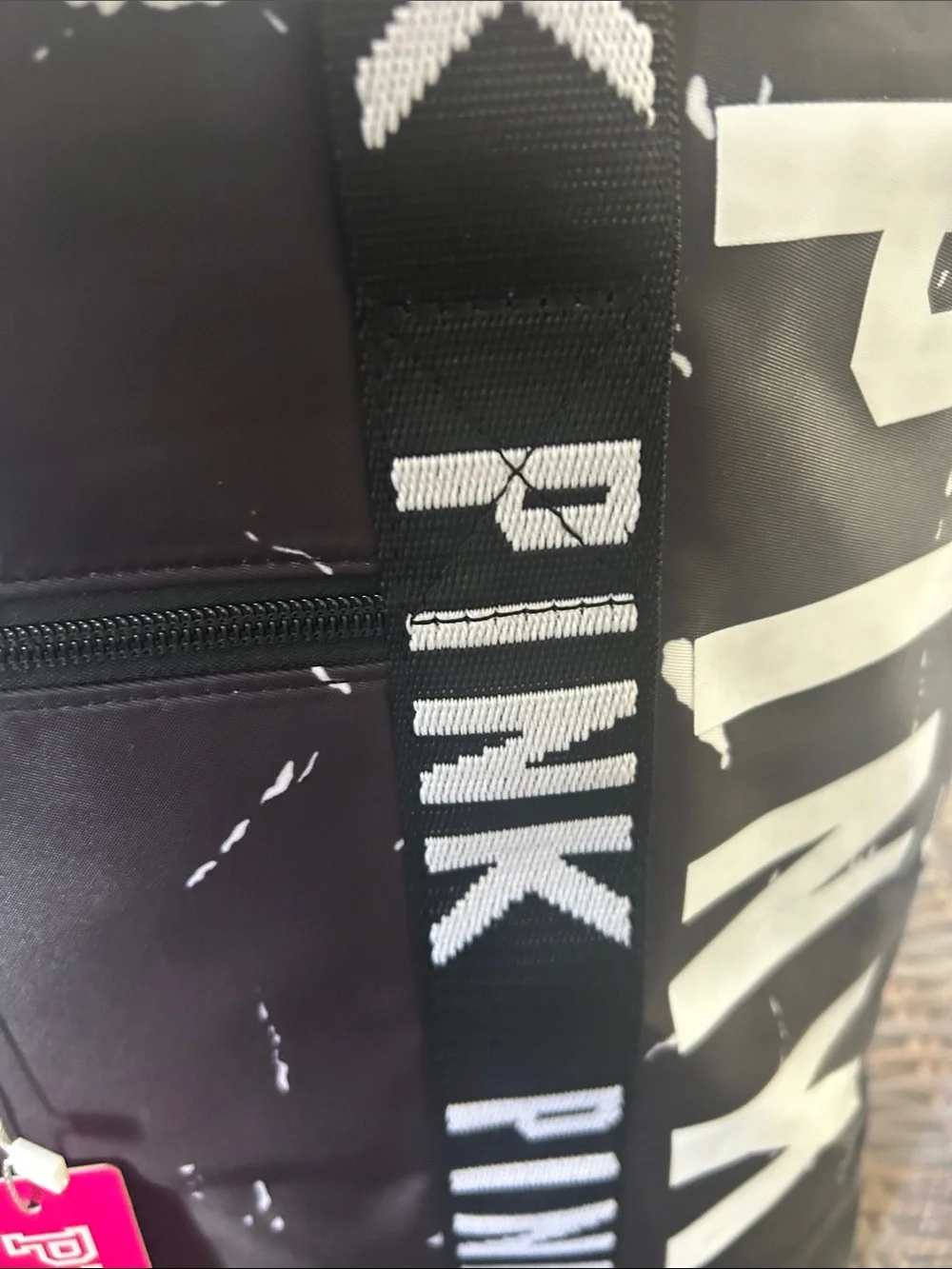PINK Victoria's Secret Black Tote with Pink Interior
